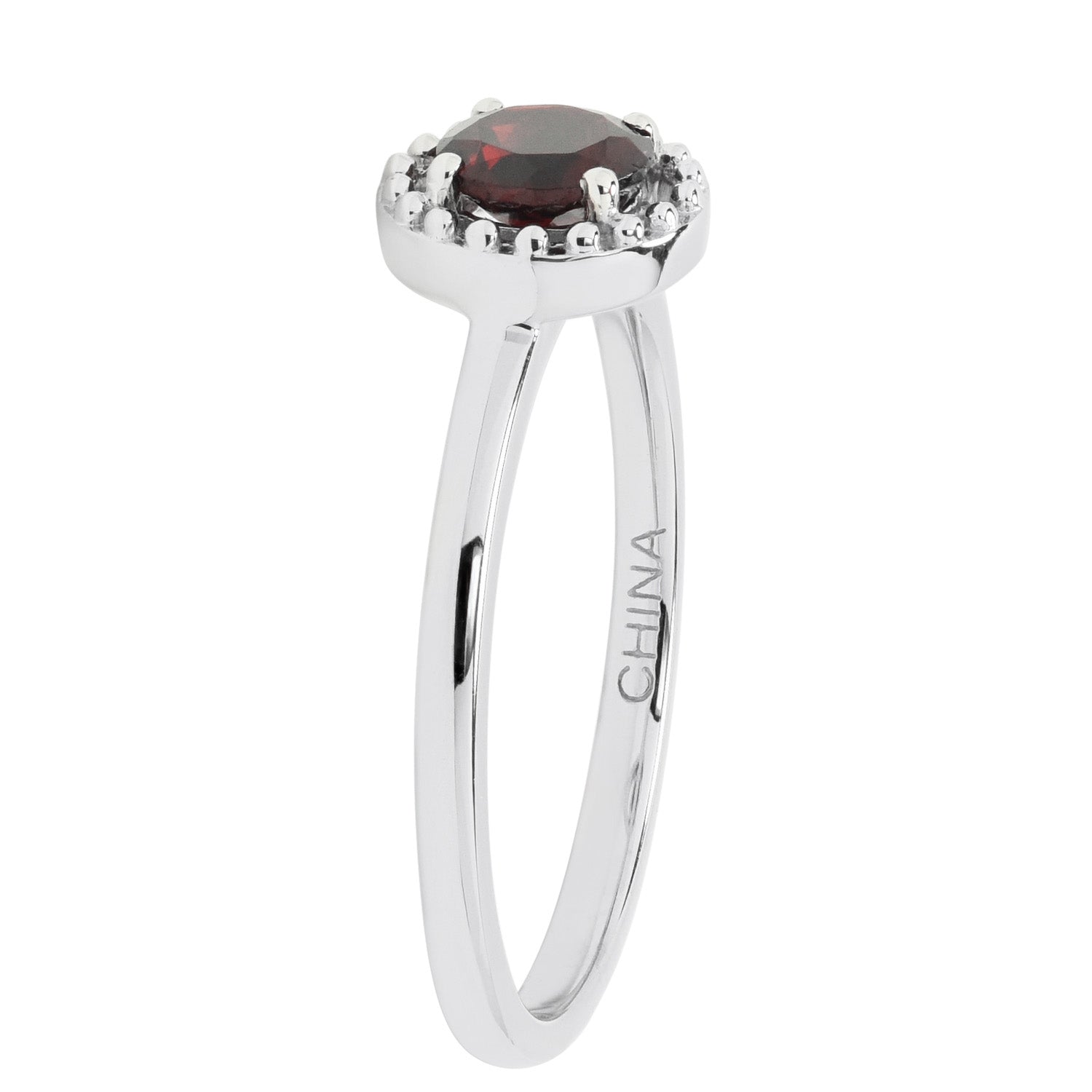 Garnet Ring in 10kt White Gold