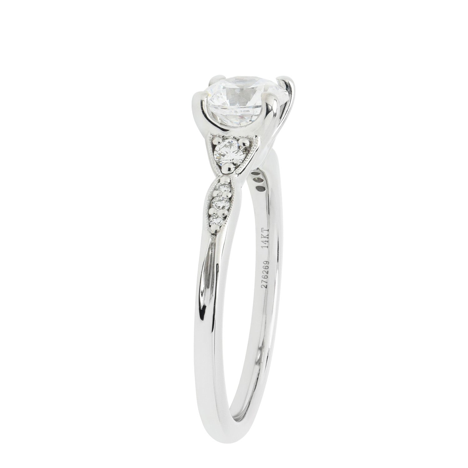 Diamond Engagement Ring Setting in 14kt White Gold (1/10ct tw)