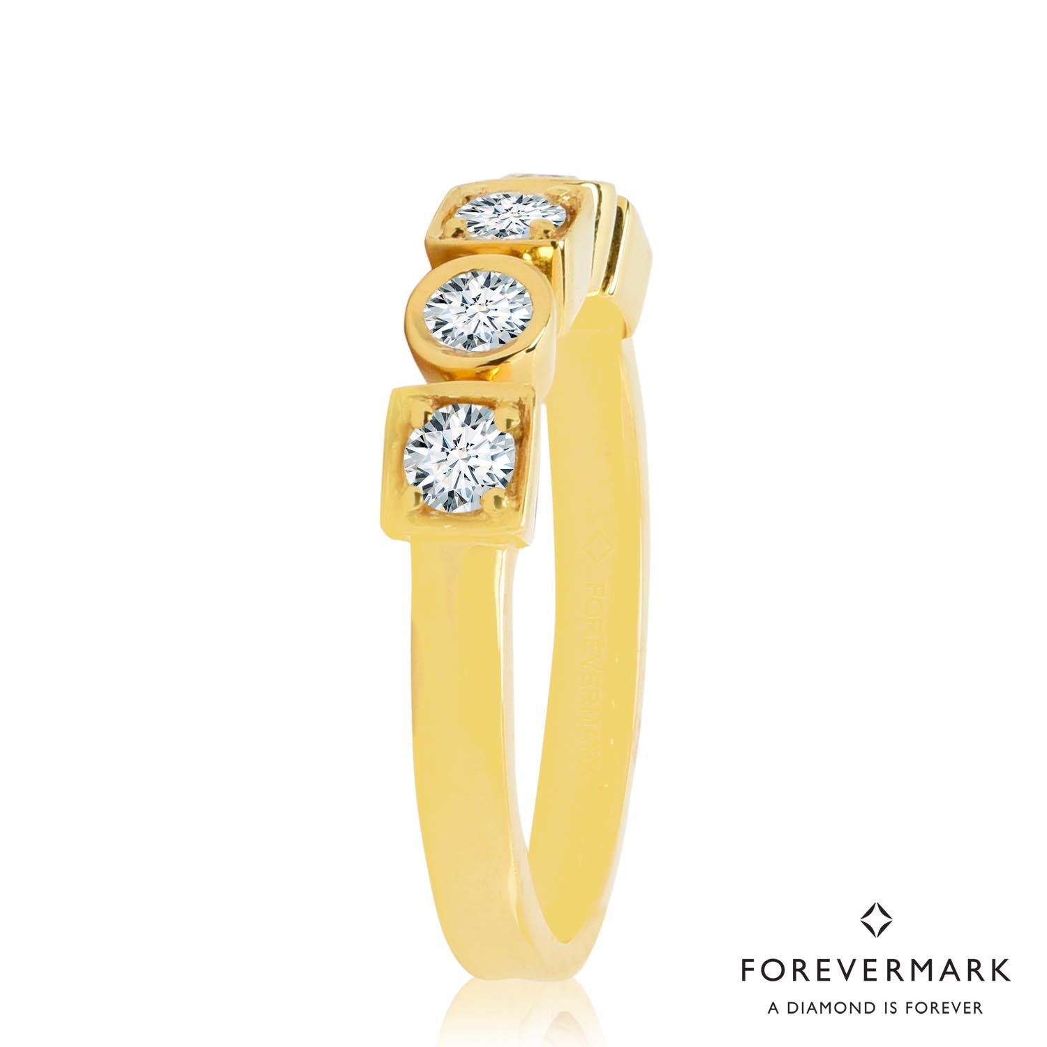 Forevermark Tribute Collection Diamond Bezel Ring in 18kt Yellow Gold (1/2ct tw)