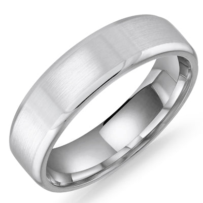 Mens Wedding Band in 14kt White Gold (6mm)