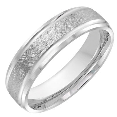 Mens Wedding Band in 14kt White Gold (6mm)