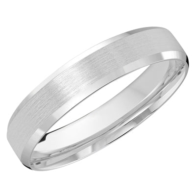 Mens Wedding Band in 14kt White Gold (4mm)