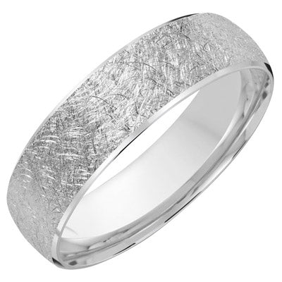 Mens Wedding Band in 14kt White Gold (6mm)