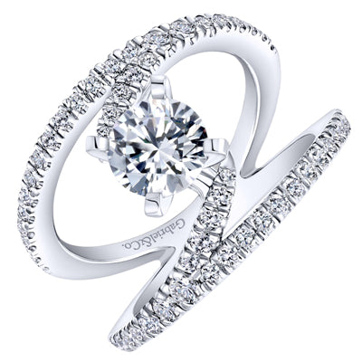 Gabriel Nova Diamond Engagement Ring Setting in 14kt White Gold (5/8ct tw)