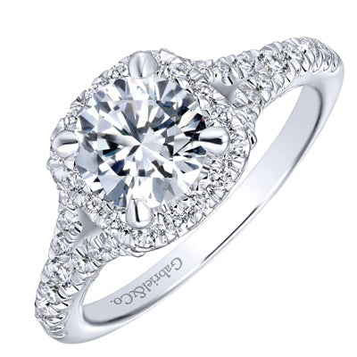 Gabriel Verbena Halo Diamond Engagement Ring Setting in 14kt White Gold (5/8ct tw)