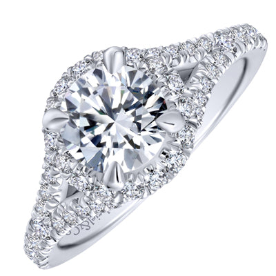 Gabriel Verbena Halo Diamond Engagement Ring Setting in 14kt White Gold (3/4ct tw)