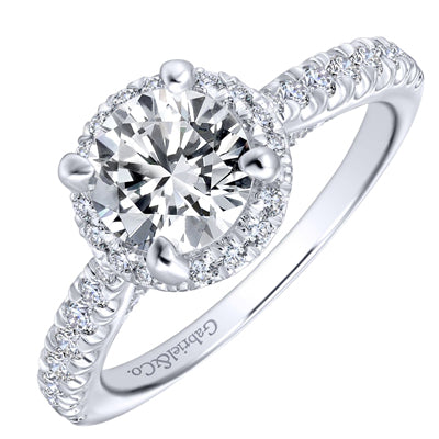 Gabriel Anise Halo Diamond Engagement Ring Setting in 14kt White Gold (5/8ct tw)