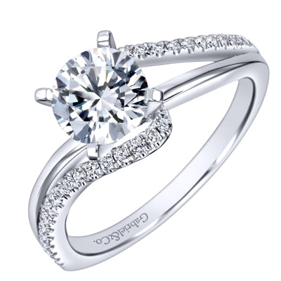 Gabriel Naomi Diamond Engagement Ring Setting in 14kt White Gold (1/5ct tw)