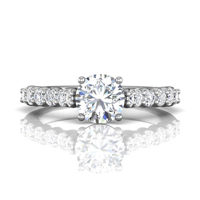 Martin Flyer Diamond Engagement Ring Setting in 14kt White Gold (3/4ct tw)