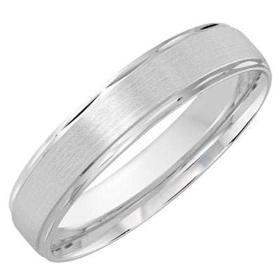 Mens Wedding Band in 14kt White Gold (6mm)