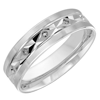 Mens Wedding Band in 14kt White Gold (6mm)