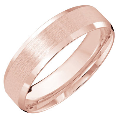 Mens Wedding Band in 14kt Rose Gold (6mm)