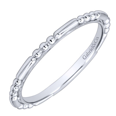 Gabriel Ball and Bar Station Band in 14kt White Gold