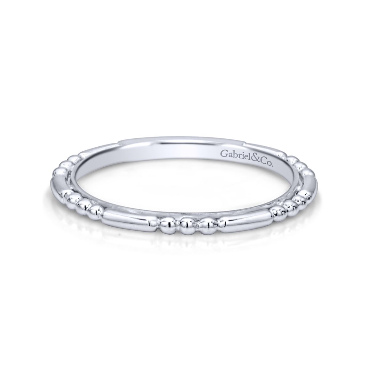 Gabriel Ball and Bar Station Band in 14kt White Gold