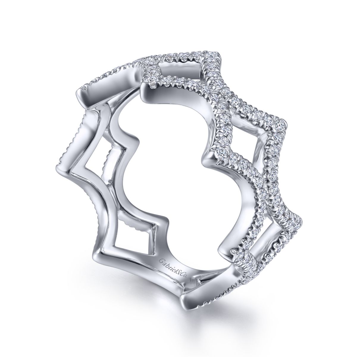 Gabriel Scalloped Diamond Ring in 14kt White Gold (1/3ct tw)