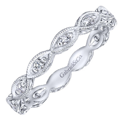 Gabriel Diamond Marquise Station Eternity Ring in 14kt White Gold (1/0ct tw)