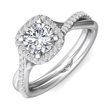 Martin Flyer Diamond Engagement Ring Setting in 14kt White Gold (3/8ct tw)