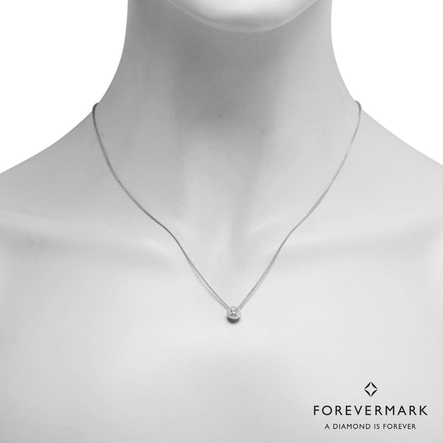 Forevermark Center of My Universe Diamond Halo Necklace in 18kt White Gold (1/3ct tw)