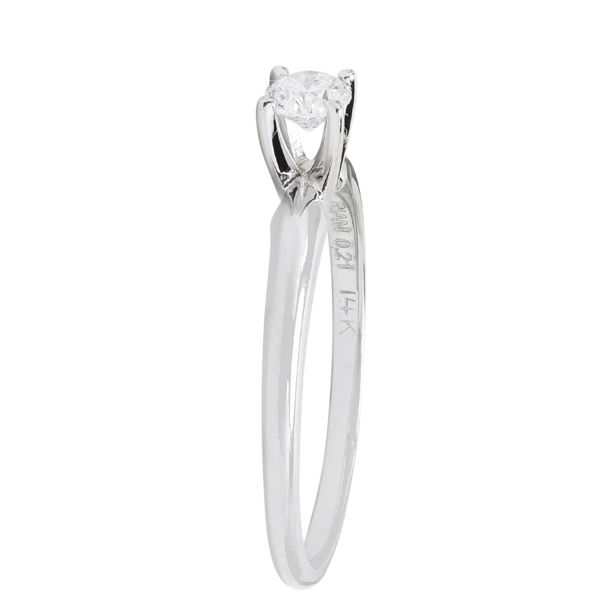 Diamond Solitaire Engagement Ring in 14kt White Gold (1/5ct)