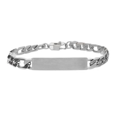 Engravable Curb Bracelet in Stainless Steel (8 1/2 inches)