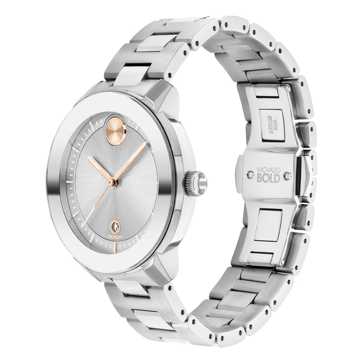 Movado silver watch online womens