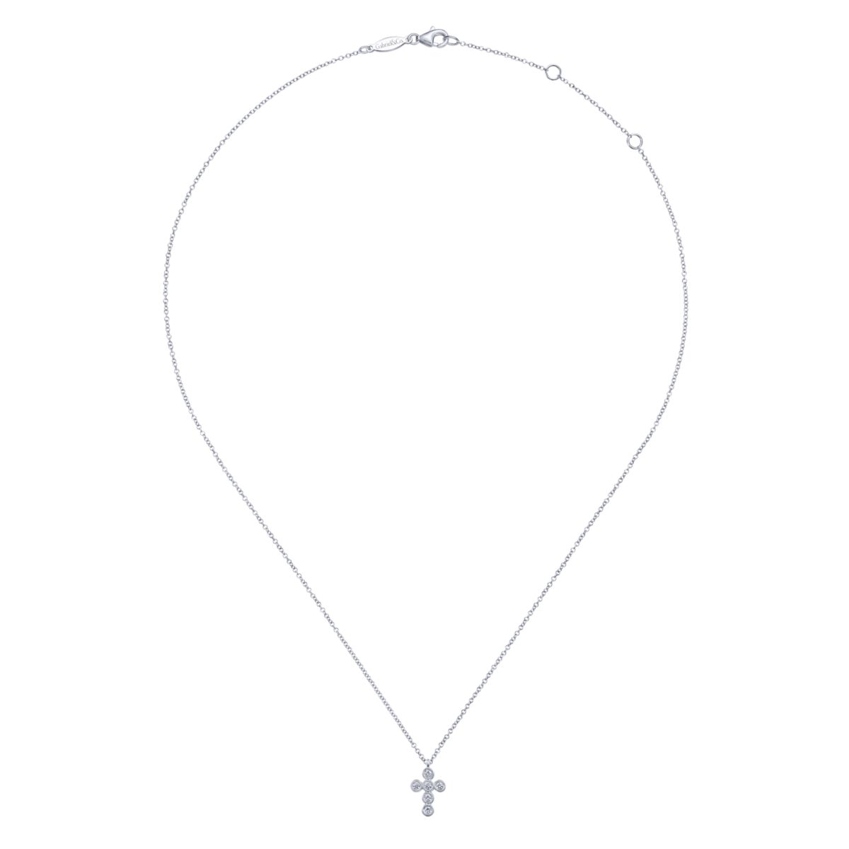 Gabriel Diamond Cross Necklace in 14kt White Gold (1/10ct tw)