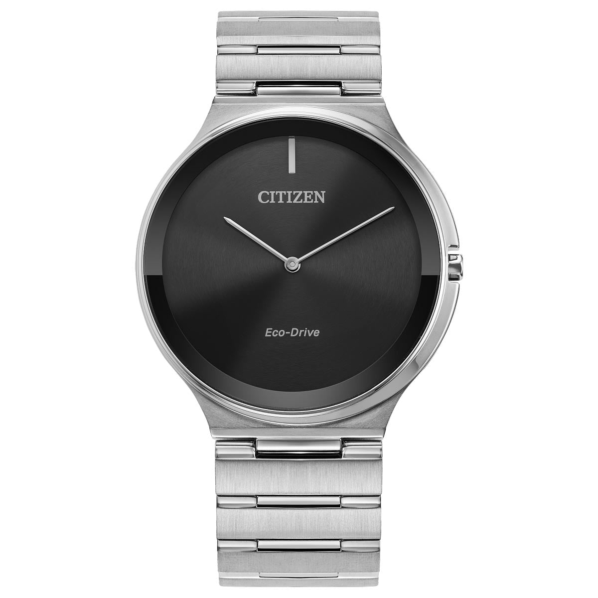 Citizen Stiletto Mens Watch with Black Dial and Stainless Steel Bracelet (eco drive movement)