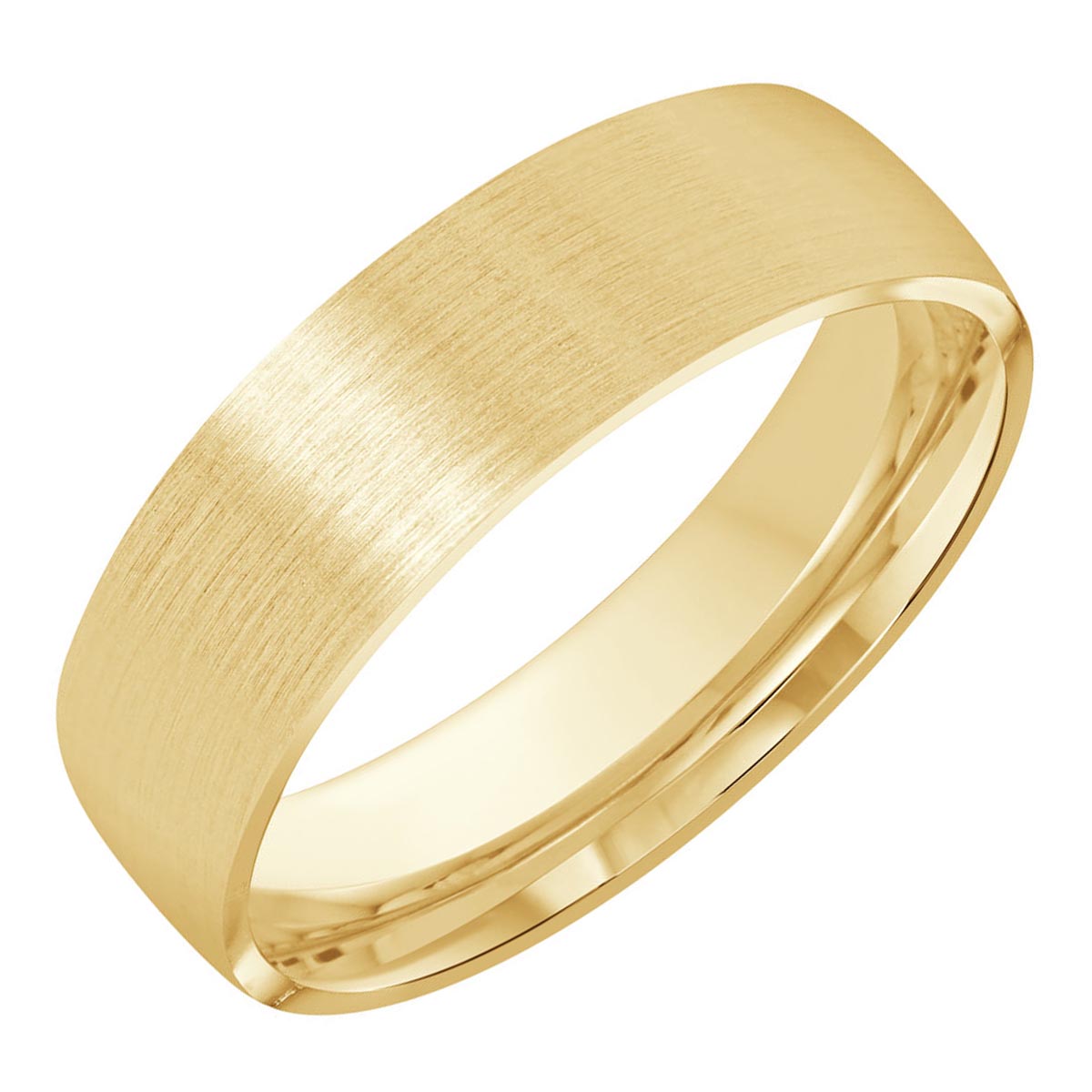 Mens Satin Wedding Band in 14kt Yellow Gold (6mm)