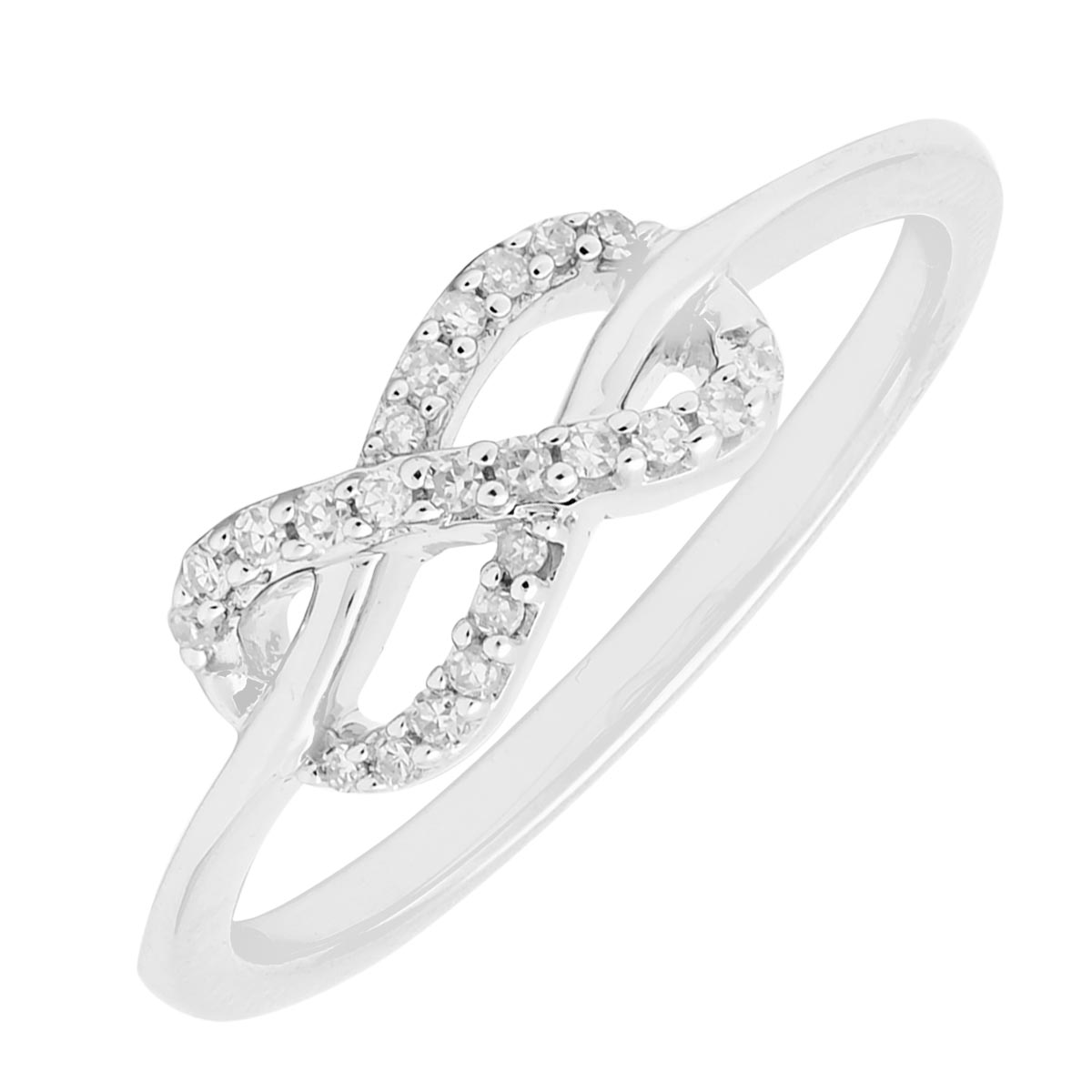 Diamond Infinity Knot Ring in Sterling Silver (1/10ct tw)