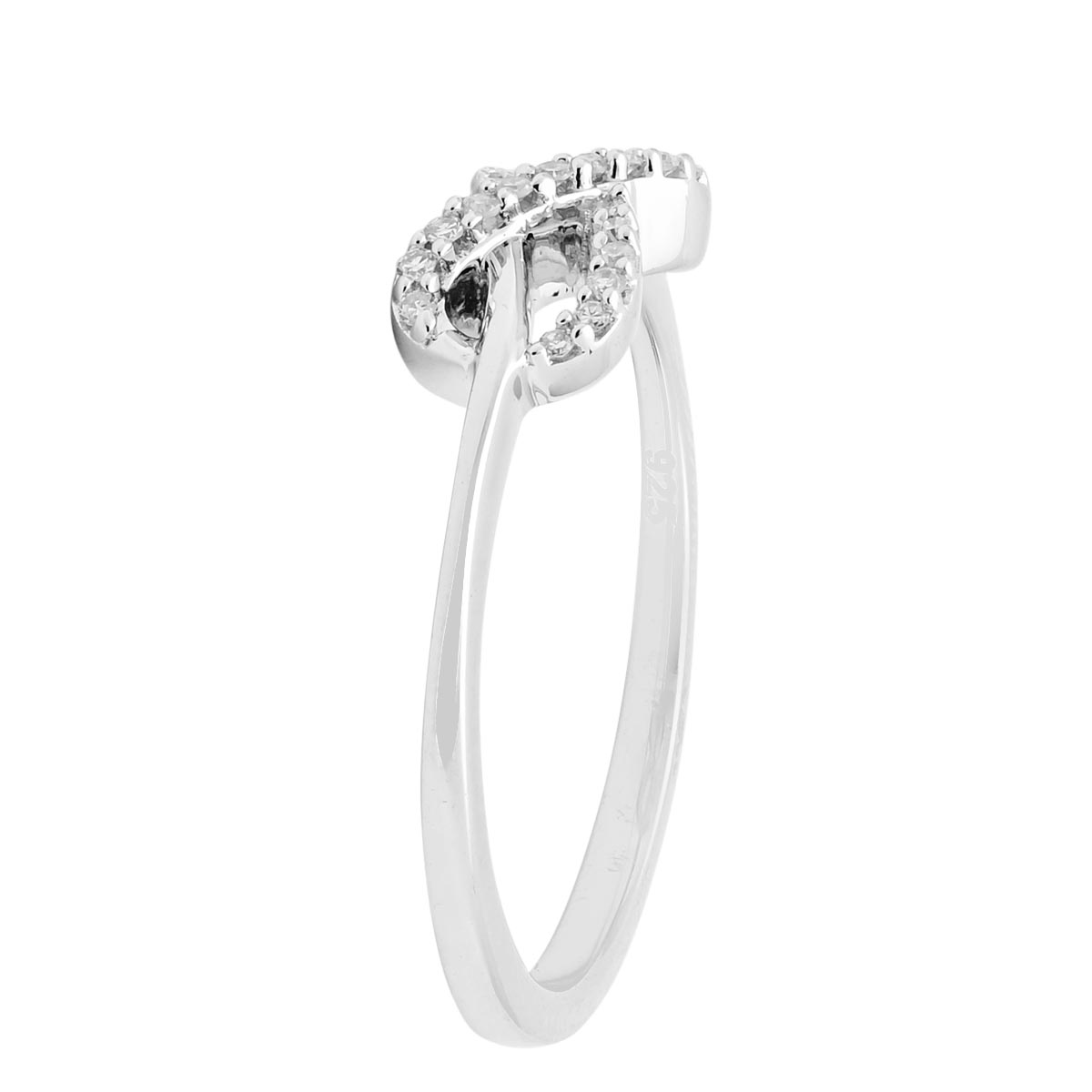 Diamond Infinity Knot Ring in Sterling Silver (1/10ct tw)