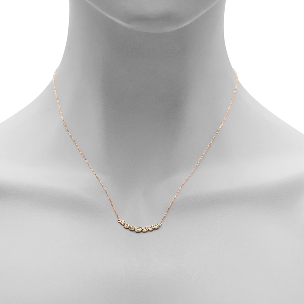 Diamond Marquise Necklace in 10kt Yellow Gold (1/10ct tw)