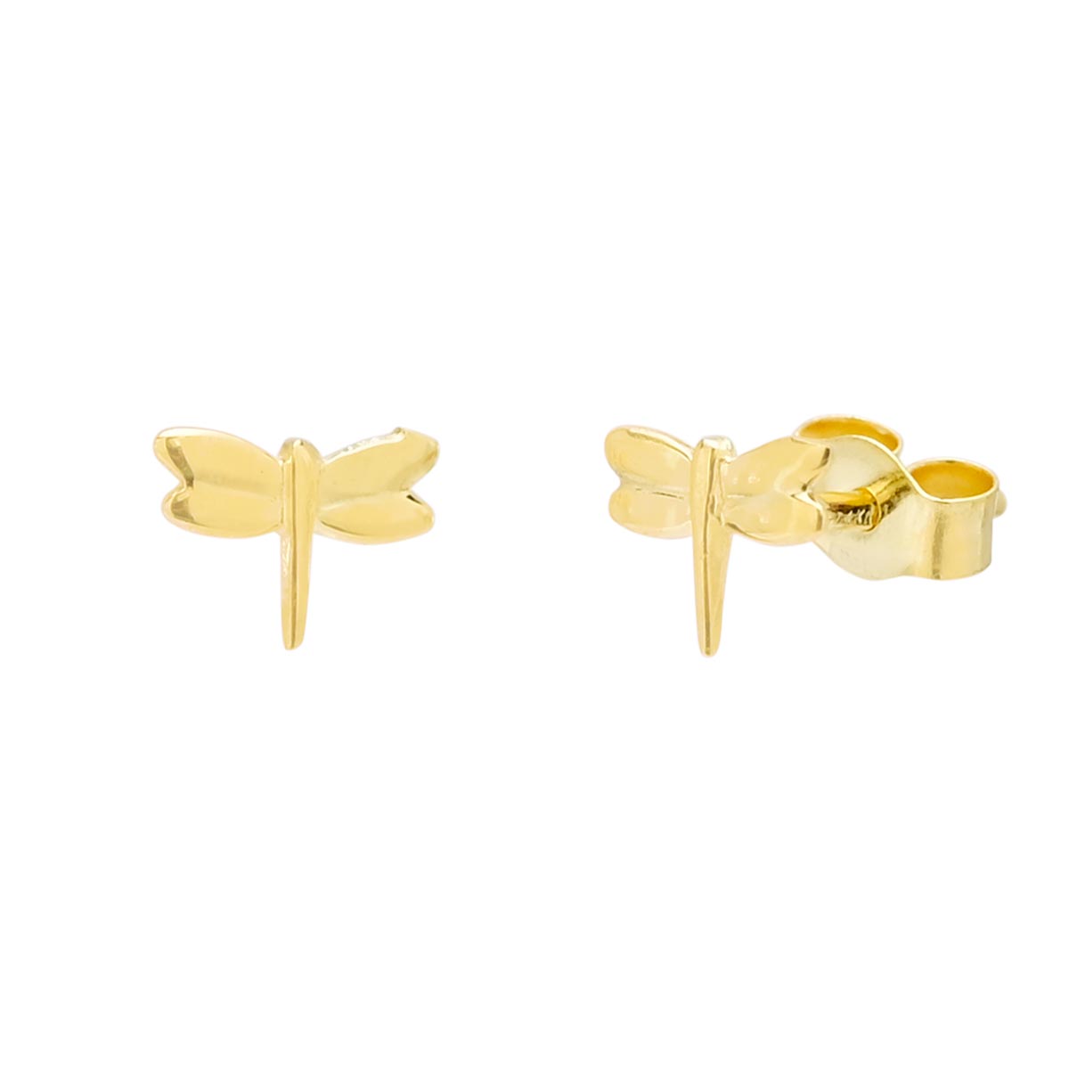 Dragonfly Stud Earrings in 14kt Yellow Gold