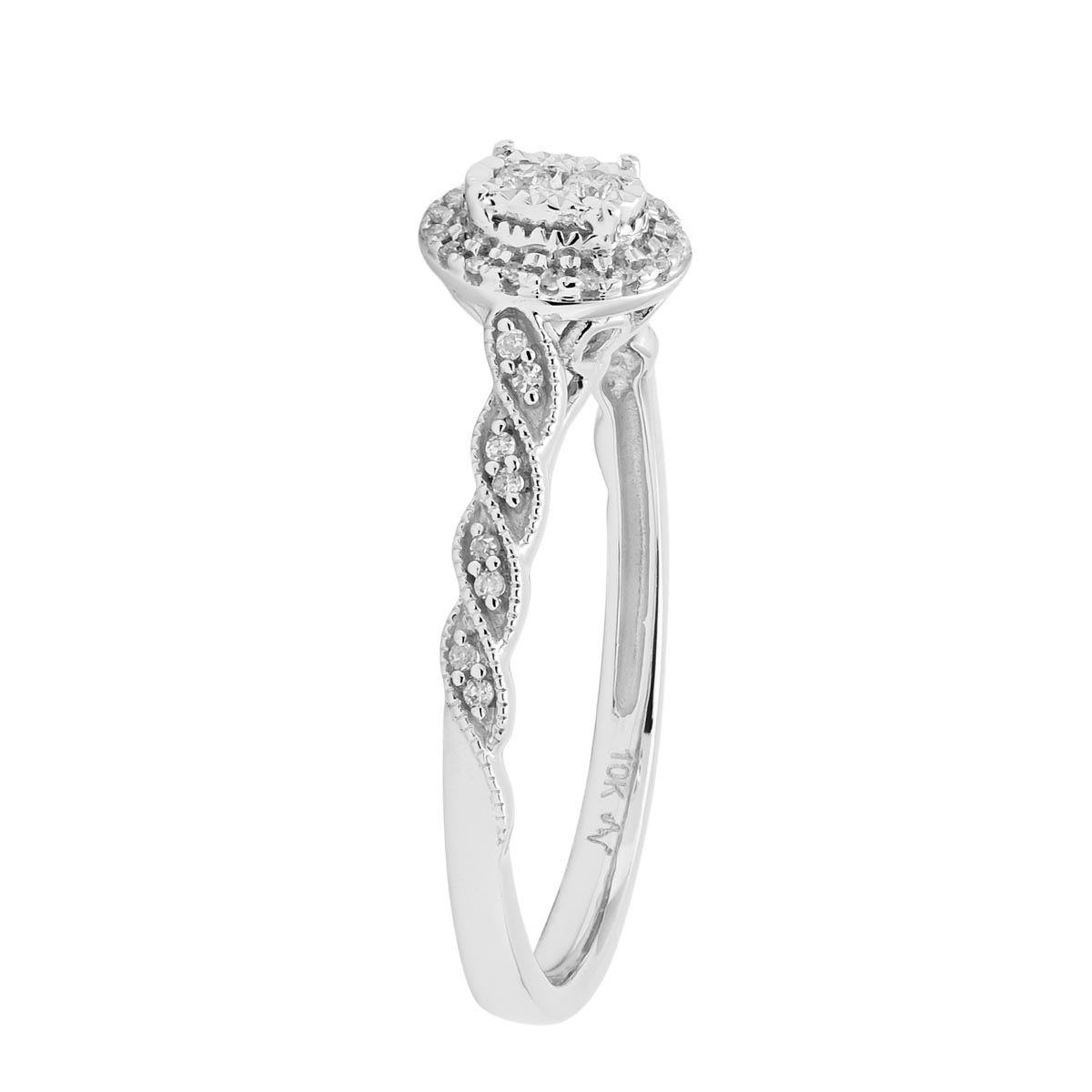 Diamond Oval Promise Ring in 10kt White Gold (1/10ct tw)