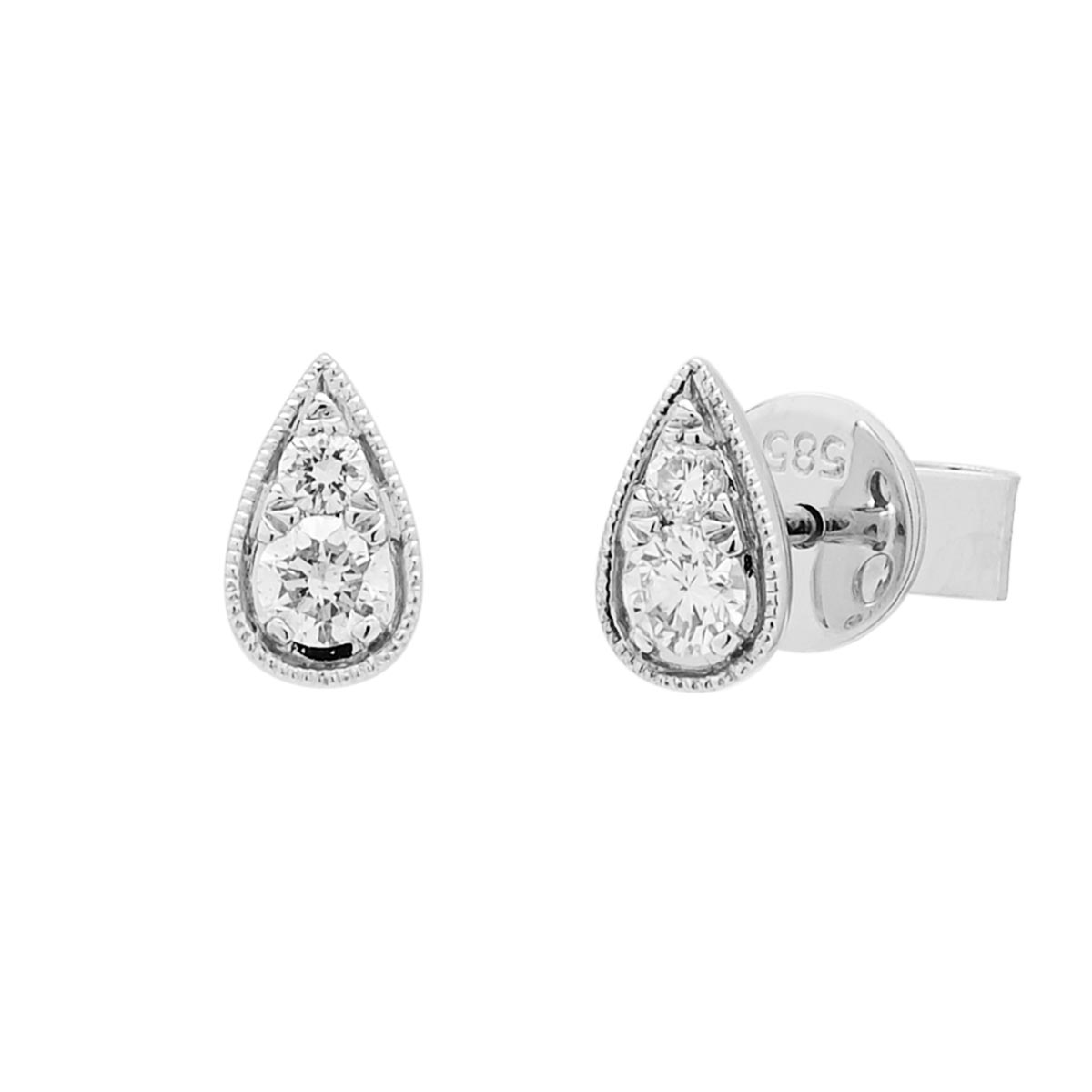 Diamond Pear Stud Earrings in 14kt White Gold (1/5ct tw)