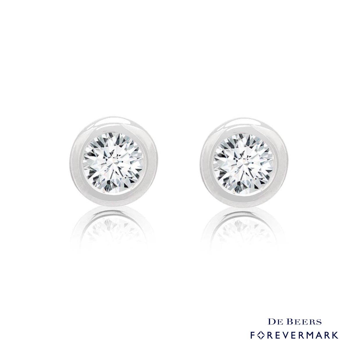 Forevermark Tribute Collection Bezel Diamond Earrings in 18kt White Gold (1/2ct tw)