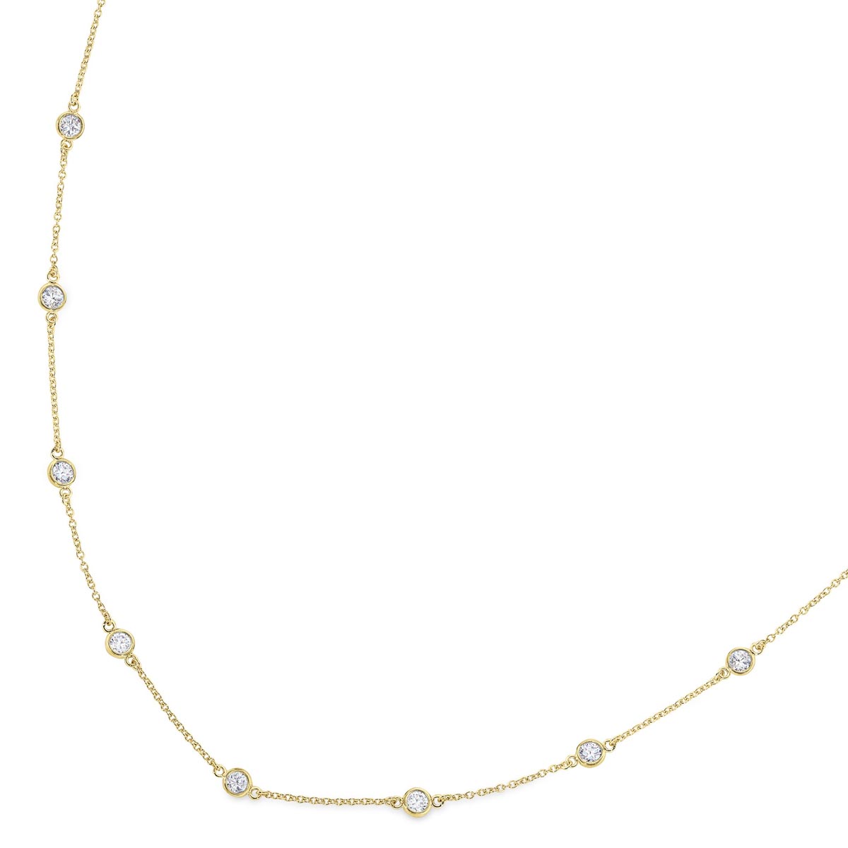 Cubic Zirconia Tin Cup Necklace in Sterling Silver with 14kt Gold Plating