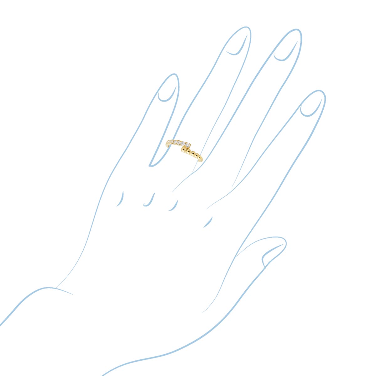 Diamond Bypass Fashion Ring in 14kt Yellow Gold (1/4ct tw)