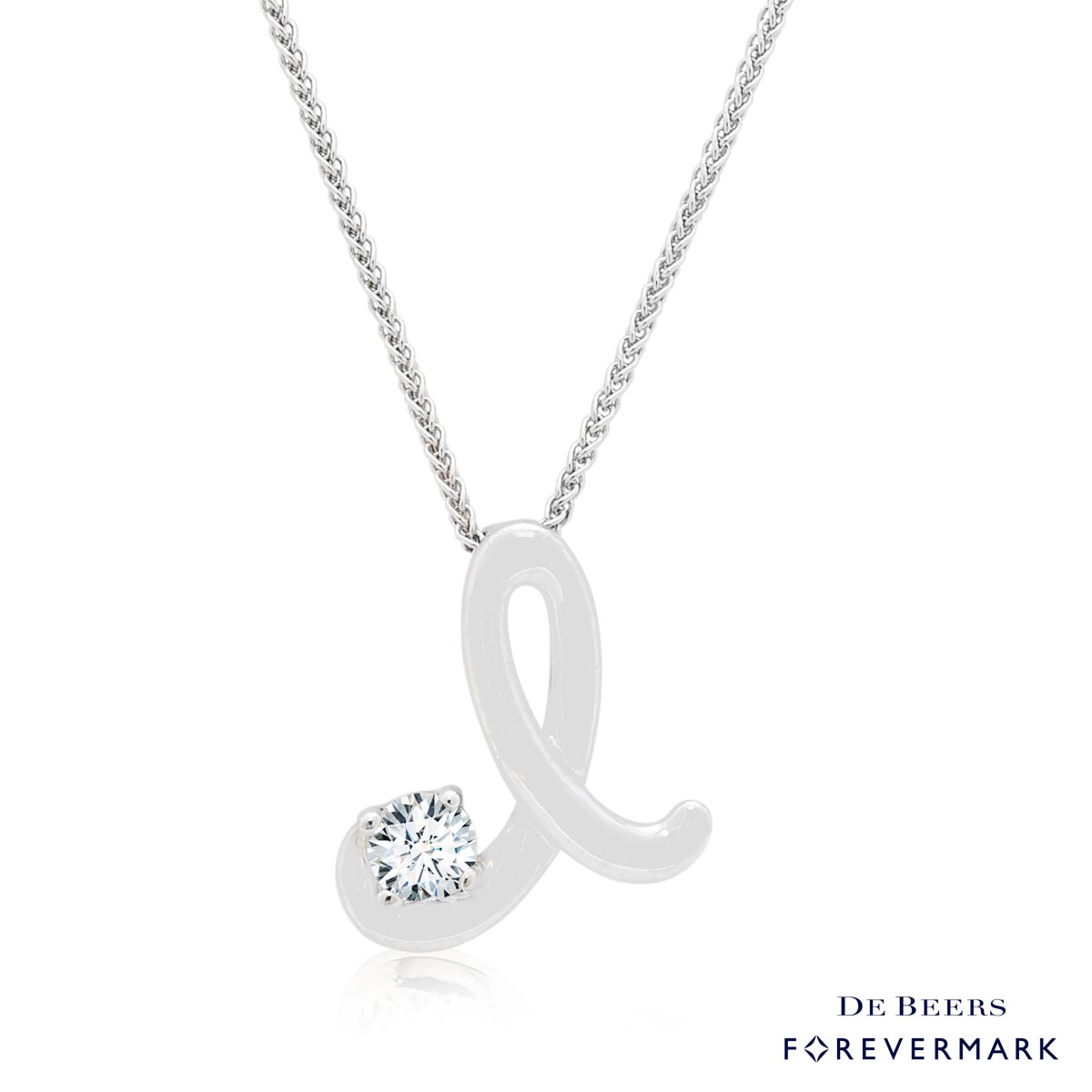 Forevermark I Initial Diamond Necklace in 18kt White Gold (1/7ct tw)