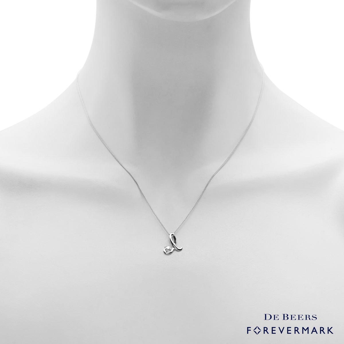 Forevermark I Initial Diamond Necklace in 18kt White Gold (1/7ct tw)