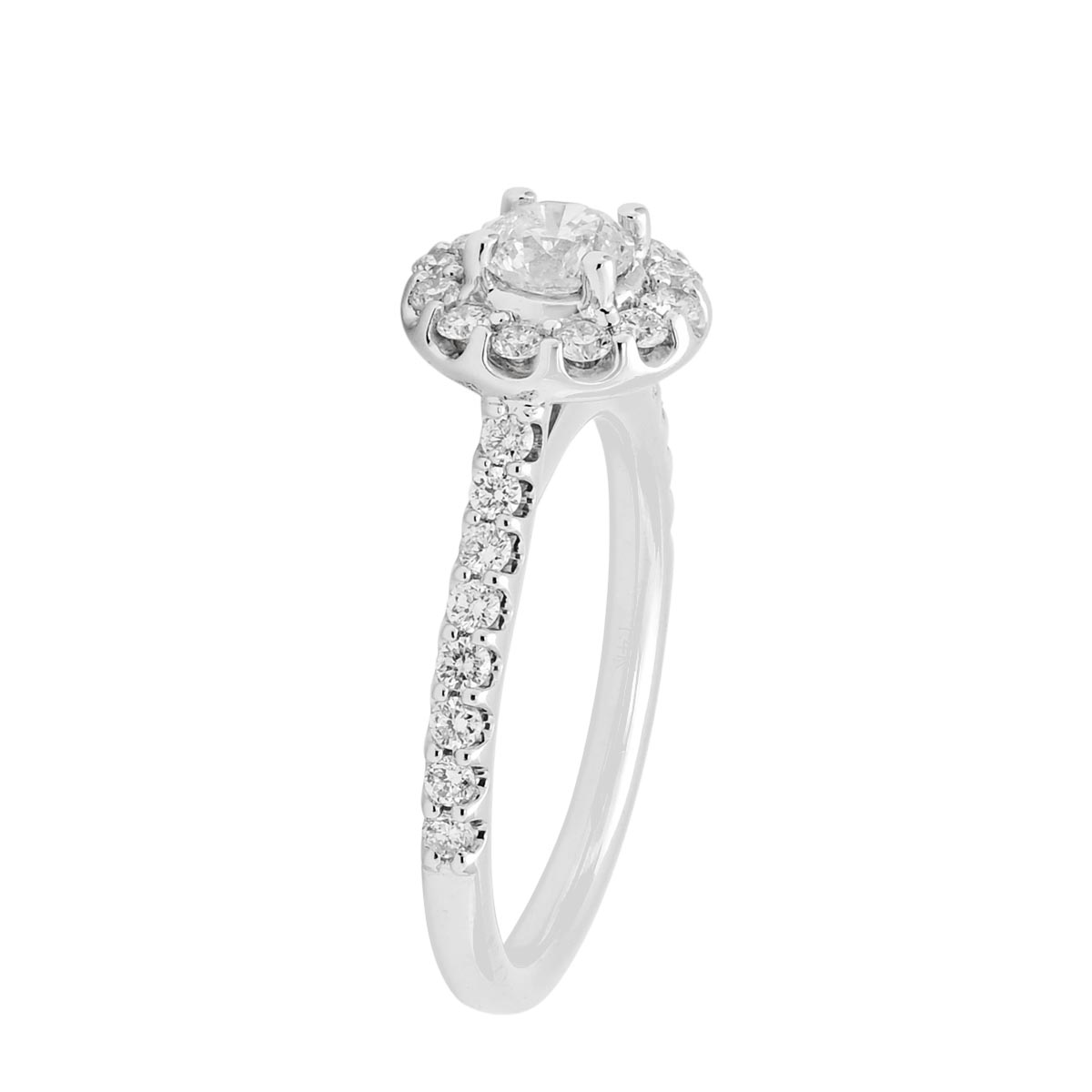 Diamond Halo Engagement Ring in 14kt White Gold (1ct tw)