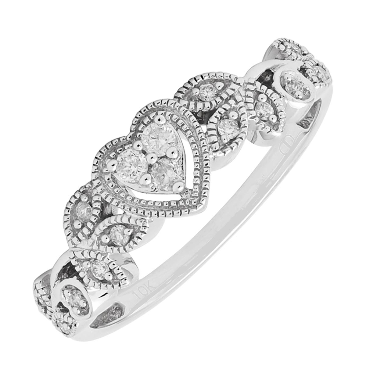 Diamond Heart Promise Ring in 10kt White Gold (1/10ct tw)