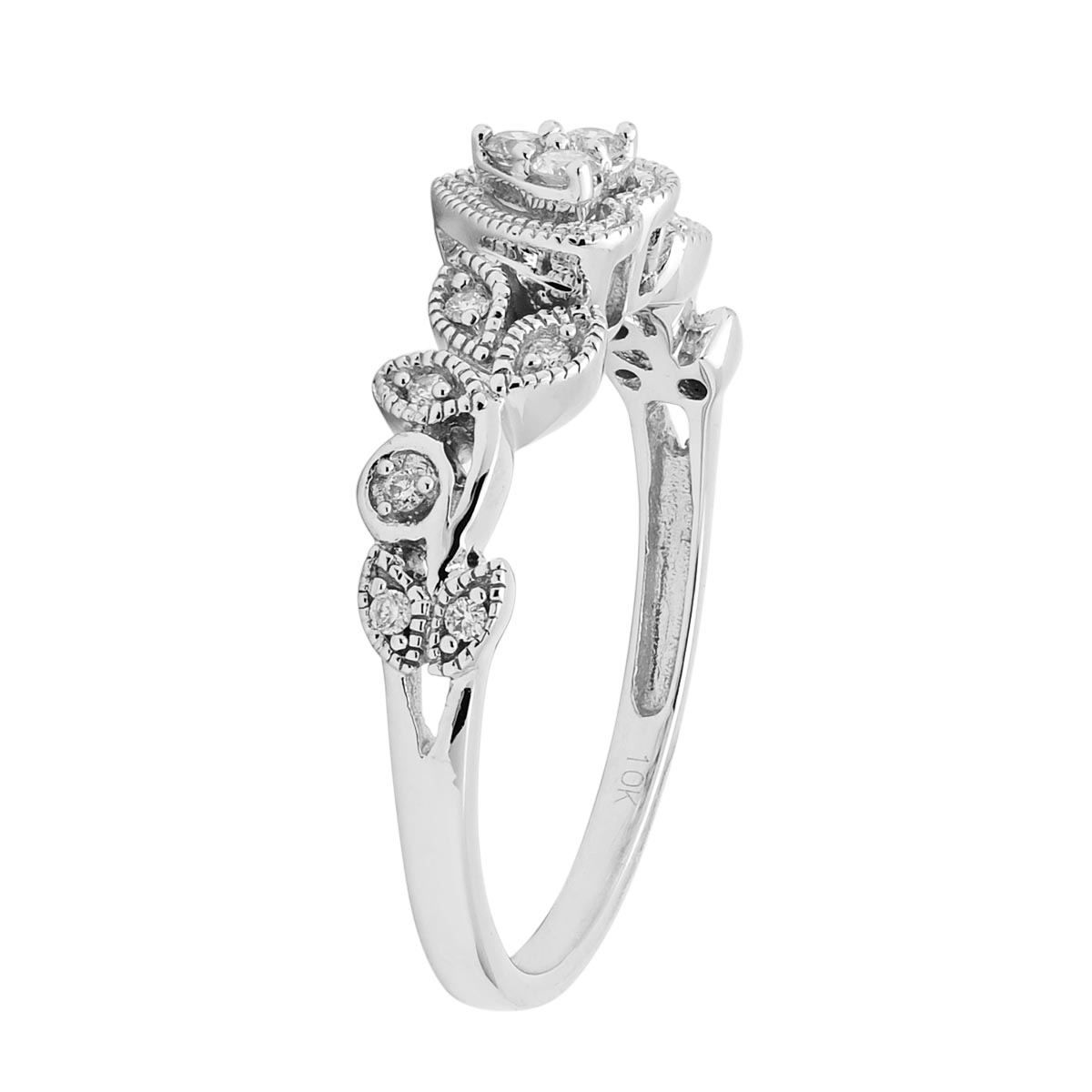 Diamond Heart Promise Ring in 10kt White Gold (1/10ct tw)