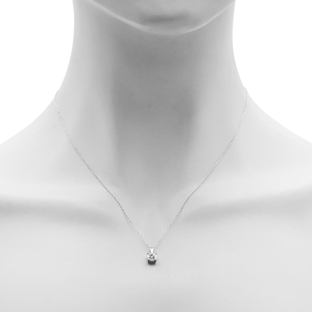 Diamond Solitaire Necklace in 14kt White Gold (1/4ct)