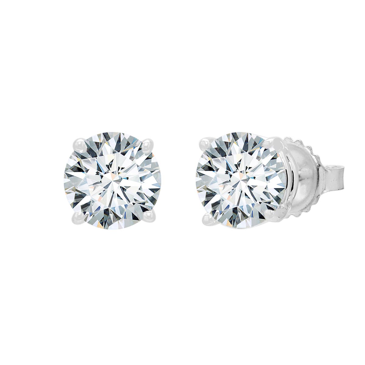 Diamond Stud Earrings in 14kt White Gold  (3ct tw)