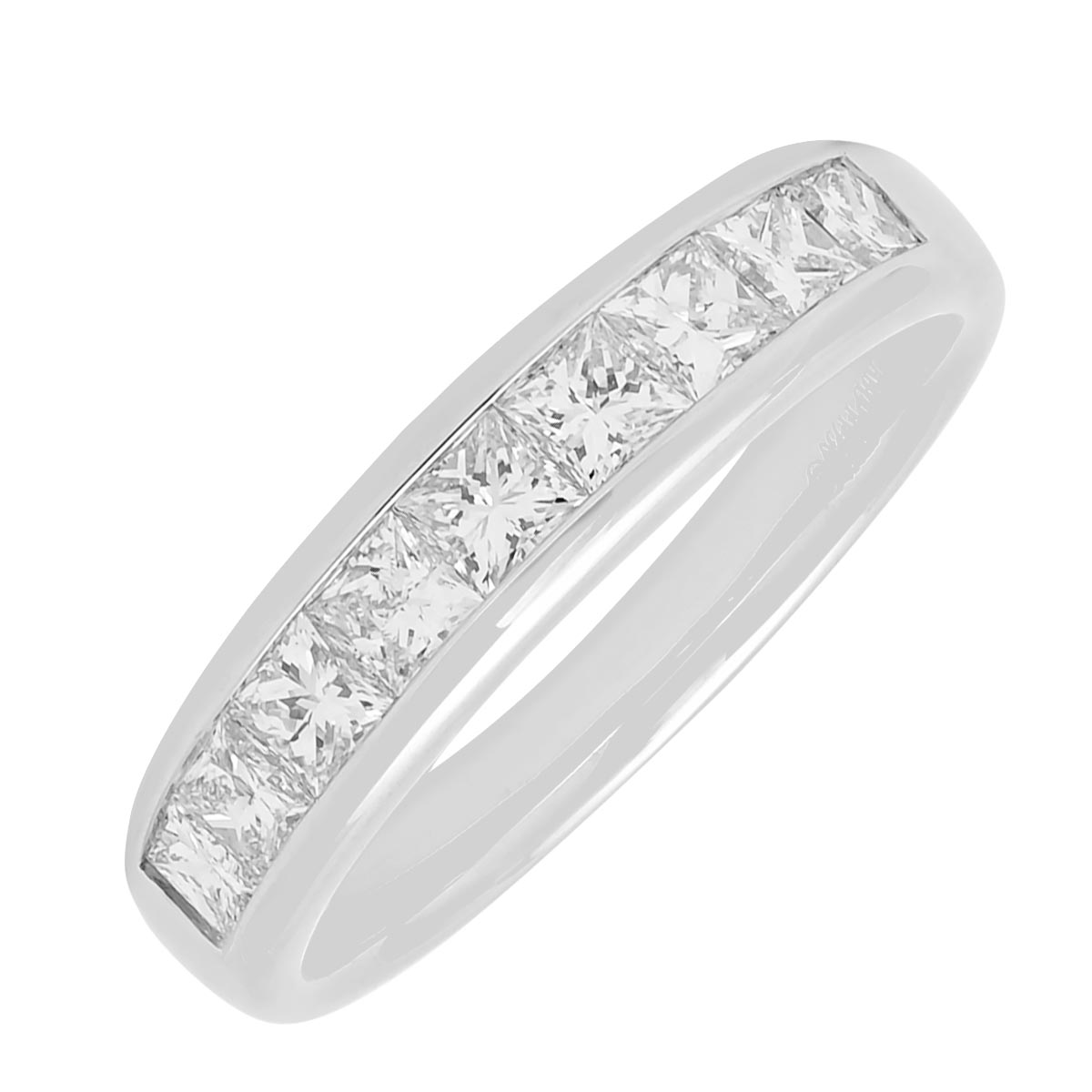 Princess Cut Diamond Channel Band in Platinum (1ct tw)