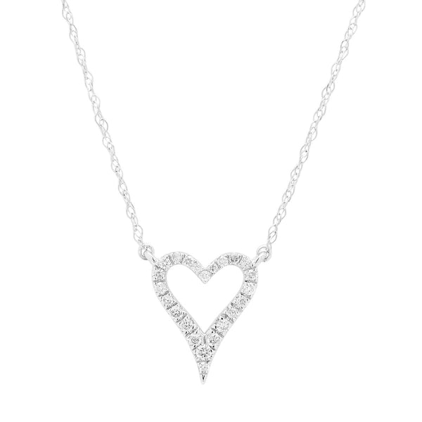 10KT White Gold Tanzanite & outlet Diamond Heart Necklace