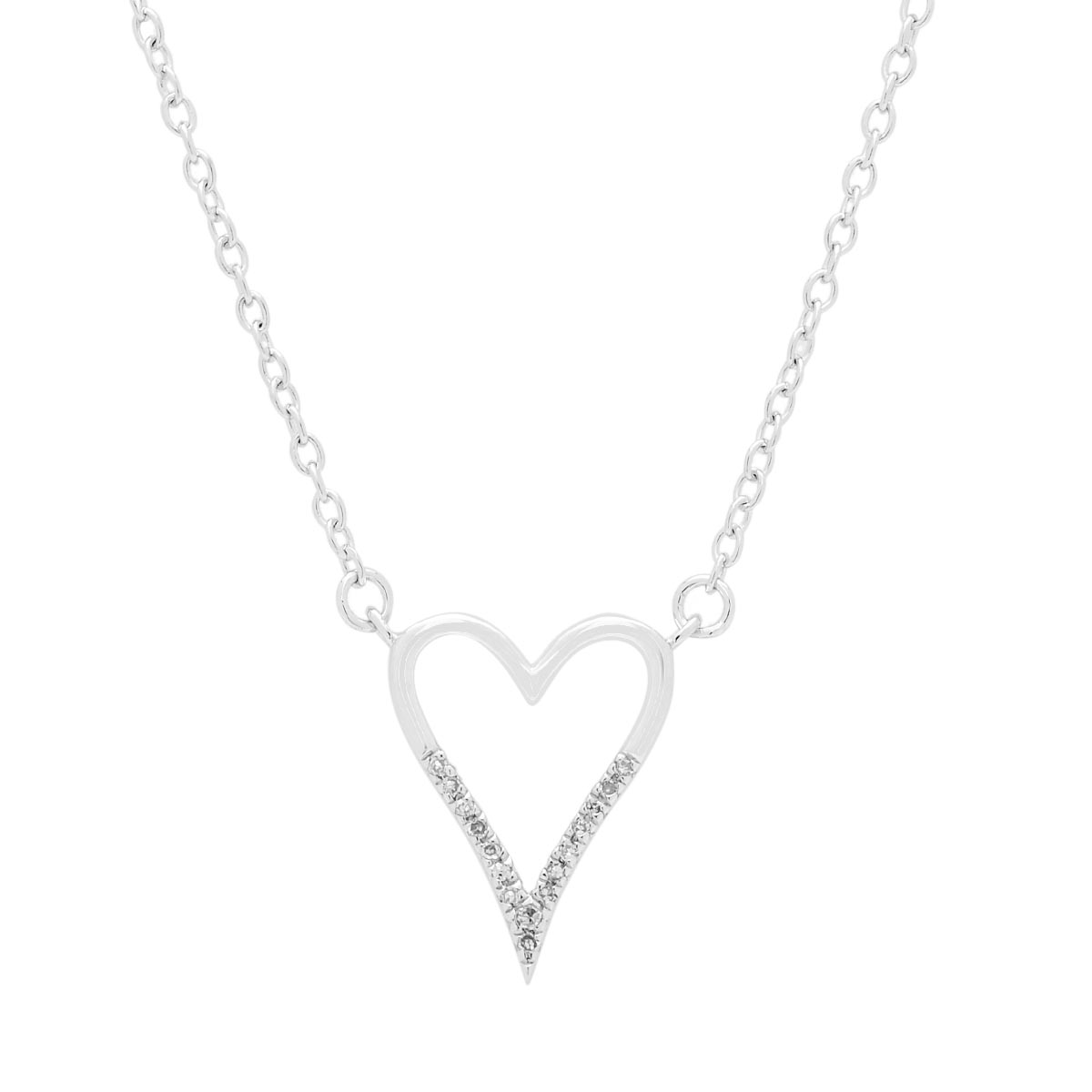 Diamond Heart Necklace in Sterling Silver (.05ct tw)