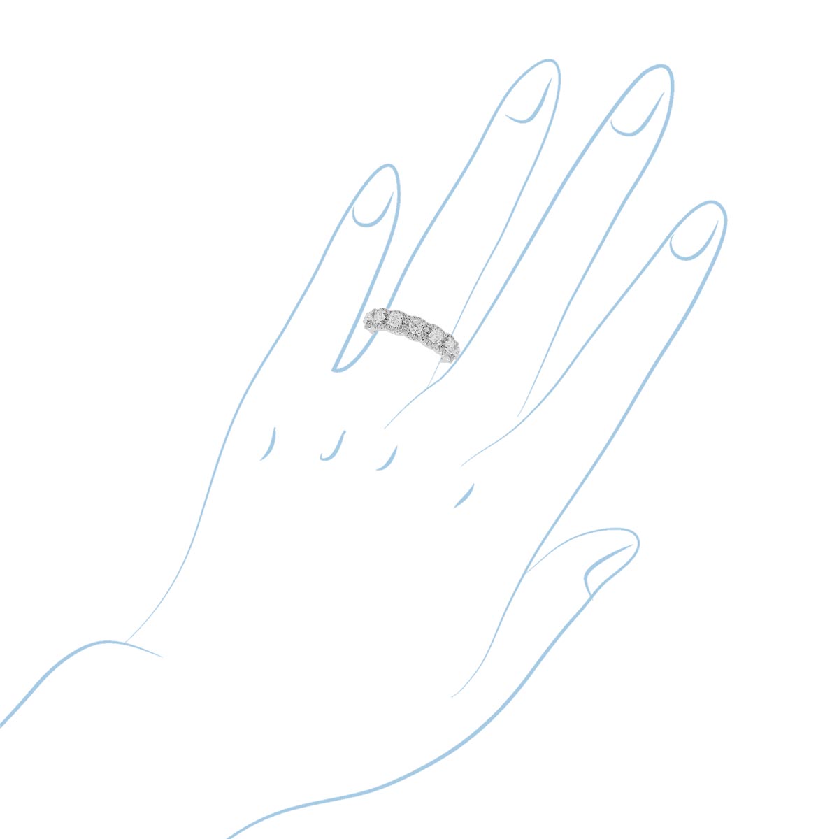 Diamond Halo Band in 14kt White Gold (1ct tw)