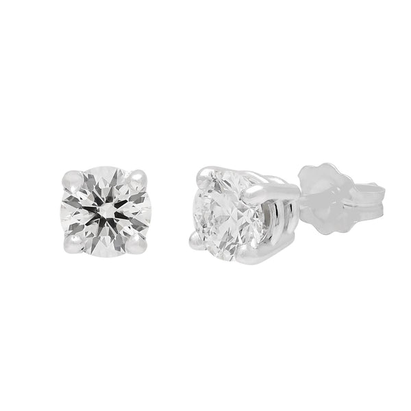 Gemstone and Diamond 14kt White Gold Earrings | Costco