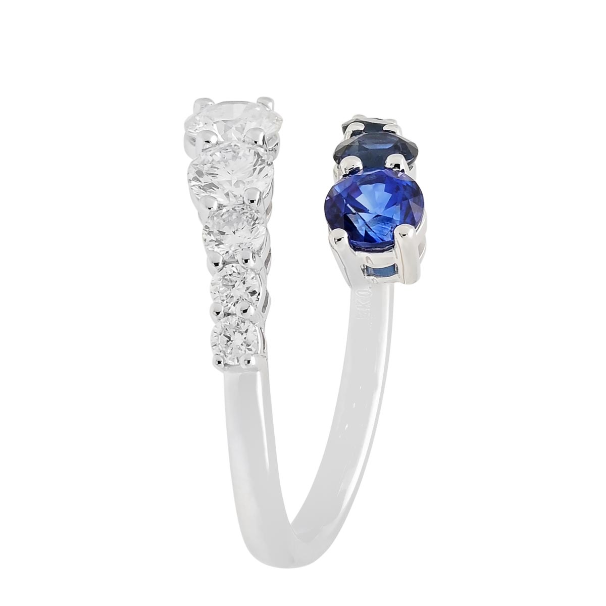 Sapphire and Diamond Bypass Ring in 14kt White Gold (3/4ct tw)